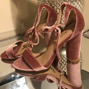 Velvet Sandal Blush Heels